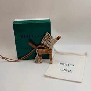 Bottega Neutral Leather Woven Horse Bag Charm